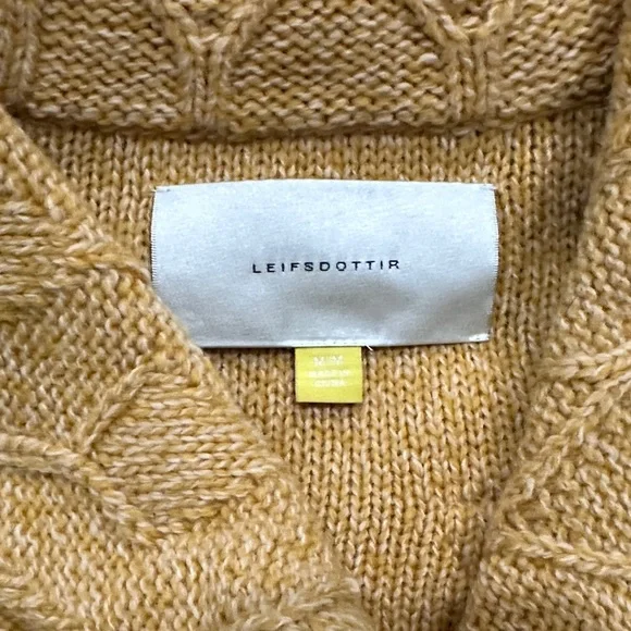 Anthropology Yellow Knit Short Sleeve Cardigan - Picture 2 of 3
